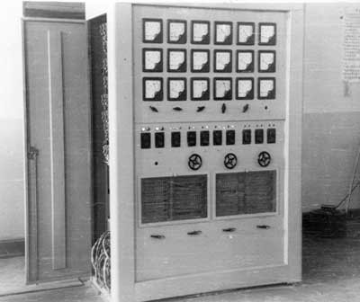  Instrument cabinet for power supply control, designed under O.K. Shcherbakov's guidance