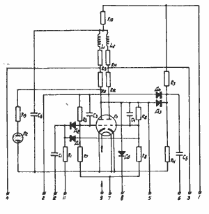 Электрическая схема триггера – основного элемента ламповых машин «Урал»