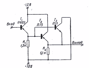 Принципиальная электрическая схема эмиттерного повторителя