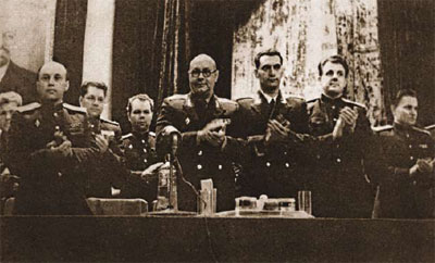 Presidium of the CC-1 solemn meeting. 1957